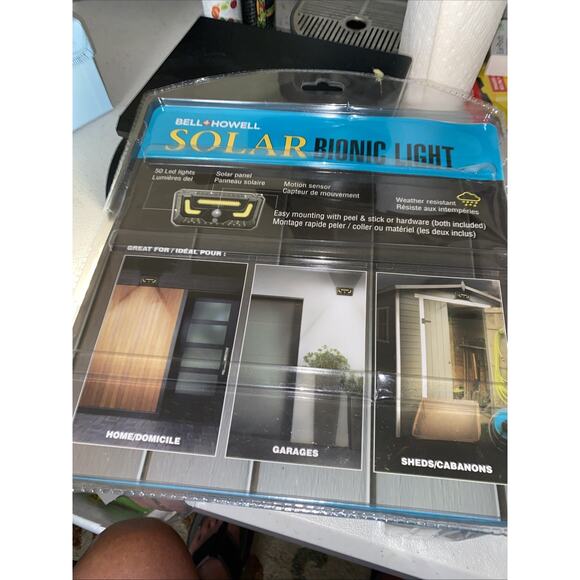 Motion Light Solar Outdoor Bell+Howell Black Solar Sensor Outdoor Wall - Picture 2 of 2